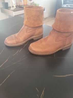 Roots Brown Fold-Over  Leather Boots